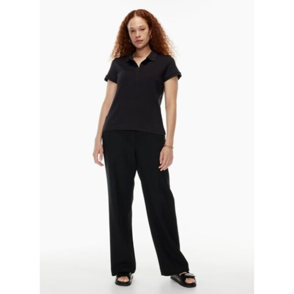 Aritzia Babaton Blue Deaton Tennis Top Short-sleeve polo t-shirt 1/4 button up M - Picture 14 of 14